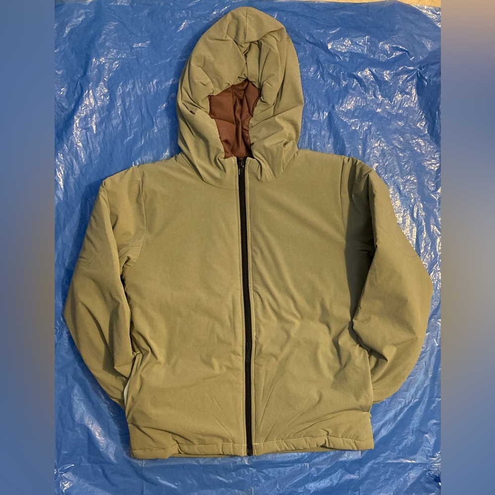 ❄️⛄️❄️Puffer Style Olive Green Hooded Jacket with Pockets